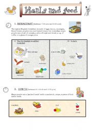 English Worksheet: Meals and food