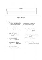 English worksheet: Pronouns and Possessives Practice