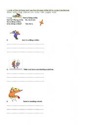 English worksheet: Present continuous