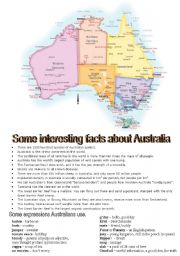 English Worksheet: Some interesting facts about Australia