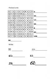 English worksheet: Numbers