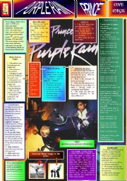 English Worksheet: PURPLE RAIN - PRINCE - ONE PAGE