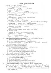 English Worksheet: Lexical-grammar test