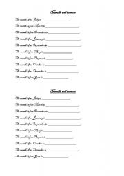 English worksheet: Months and seasons