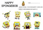 English Worksheet: IF YOU ARE HAPPY Spongebob Squarepants 