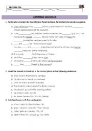 English Worksheet: Present Simple, Present Continuous, Adv of  frequency