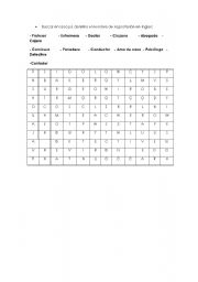 English Worksheet: soup of letters