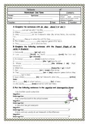 English Worksheet: daily routine