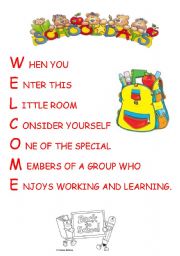 English Worksheet: an excellent poster to print for the first day of school