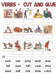 Simple Verbs - Cut and Glue