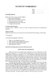 English worksheet: Recount worksheet