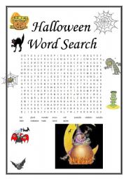 English Worksheet: Halloween Word Search