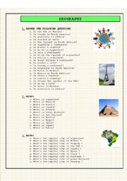 English Worksheet: GEOGRAPHY