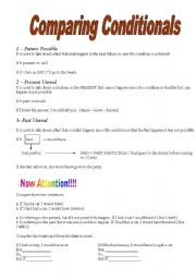 English Worksheet: Comparing conditionals - An easy guide
