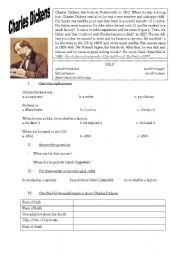 English Worksheet: Dickens : a short biography