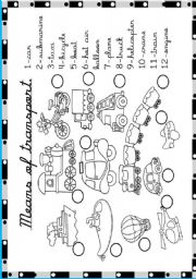 English Worksheet: transport