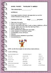 English Worksheet: Planning a school trip - project