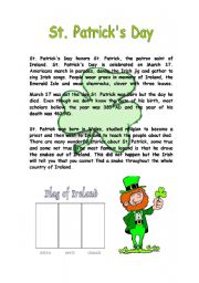 English Worksheet: St. Patricks Day