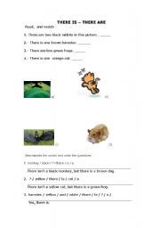 English Worksheet: There is - There are