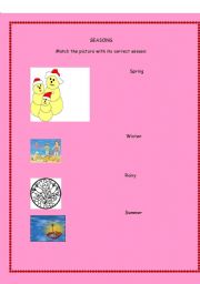English worksheet: Seasons worksheet