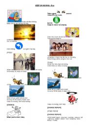 English Worksheet: Five Keep On Moving