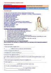 English Worksheet: Rachels diary - Time management - exercises