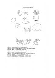 English Worksheet: food colouring