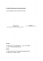 English Worksheet: A criss-cross about the British Empire