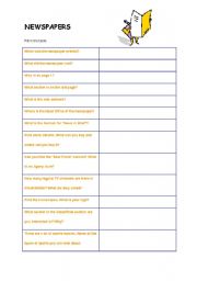 English Worksheet: Reading the Newspaper