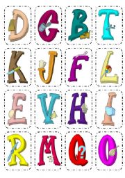 English Worksheet: Alphabet Crossword Game