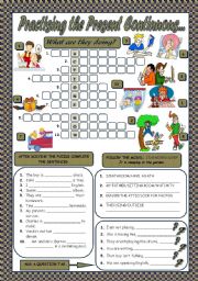 English Worksheet: PRACTISING THE PRESENT CONTINUOUS (1)
