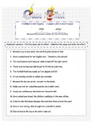 English Worksheet: Cause / Effect