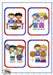 English Worksheet: Sports Set (1)  - Individual and Team Sports Flashcards (16)