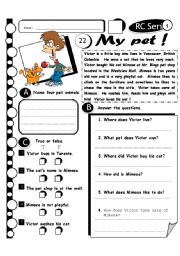 English Worksheet: RC Series Level 1_21 My Pet (Fully Editable + Answer Key)