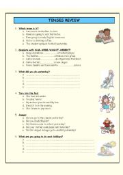 English worksheet: TENSES REVIEW