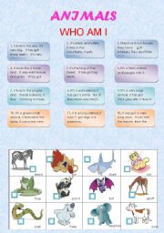 English Worksheet: animals