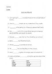 English worksheet: verb test