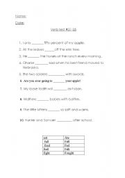 English worksheet: verb test 31-35