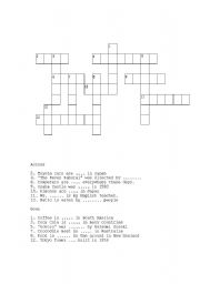 English Worksheet: Crossword Puzzle Passive Voice