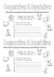 English Worksheet: Comparatives and Superlatives