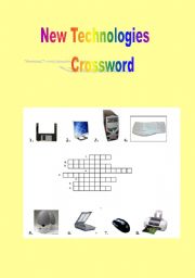 English Worksheet: New Technologies Crossword