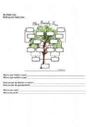 English worksheet: My family tree