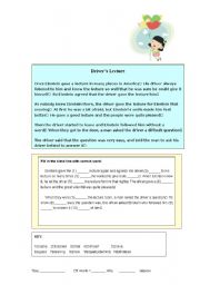 English worksheet: Drivers Lecture