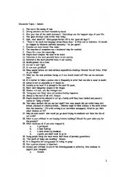English Worksheet: Discussion Topics