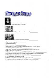 English worksheet: The lake house worksheet