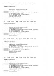 English Worksheet: Describing a Process - Cooking