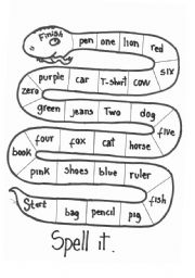 English Worksheet: Bord game spelling