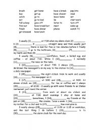 English Worksheet: Daily routine