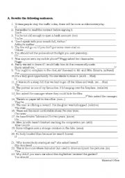 English Worksheet: rewrite