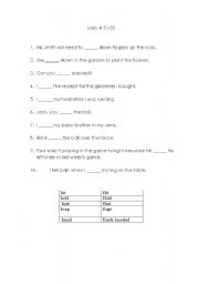 English worksheet: verbs 51-55